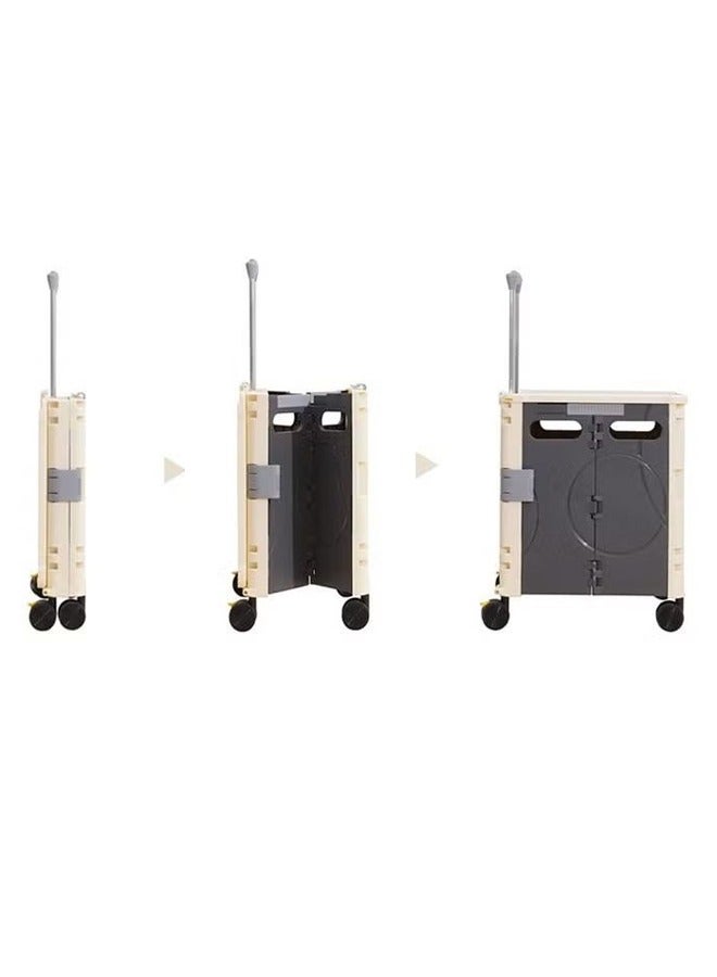 Foldable shopping cart, compact suitcase cart for shopping and travel, household storage box, 48L - Image 3
