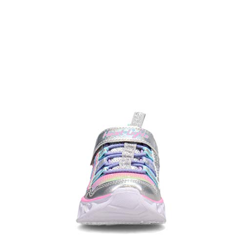 Skechers girls Heart Lights-rainbow Lux Sneaker, Silver/Multi, 5 Toddler US - Image 4