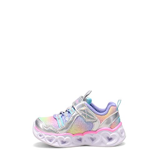 Skechers girls Heart Lights-rainbow Lux Sneaker, Silver/Multi, 5 Toddler US - Image 5