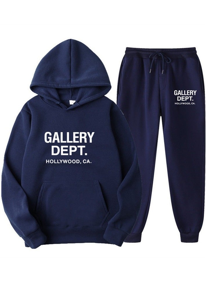 KUYING Men's Loose Sportswear And Sports Pants Two-Piece Set