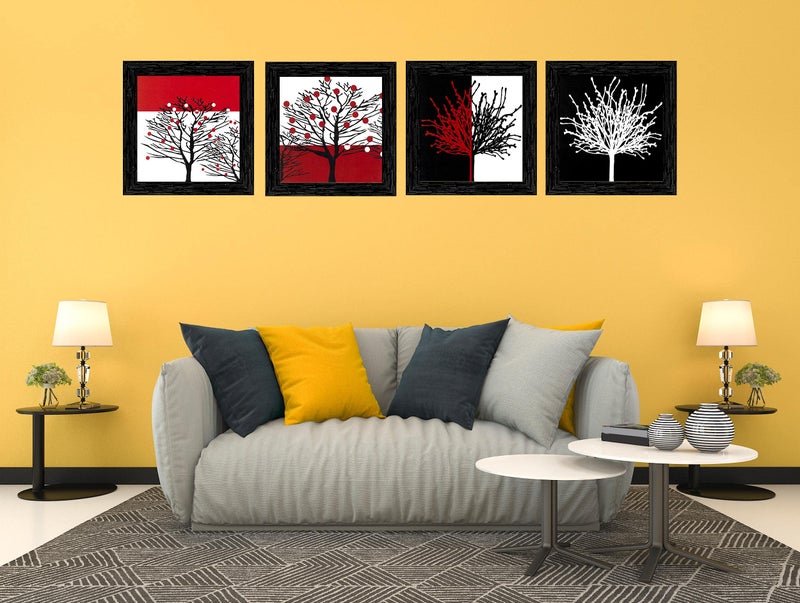 Indianara 4 Piece Set of Framed Wall Hanging Family Quote Decor(1189) Art Prints 9 inch X 9 inch Without Glass (Style 4) - Image 3