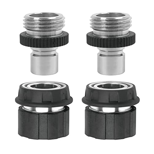 Eden 94269 Heavy Duty Metal Garden Hose Quick Connect with Water Stop Set, 4 pc - Image 1