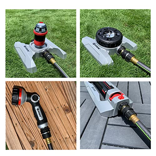 Eden 94269 Heavy Duty Metal Garden Hose Quick Connect with Water Stop Set, 4 pc - Image 5