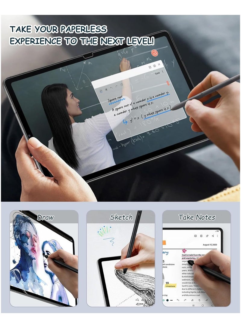 عام 【قطعتان】 حامي شاشة ورقي لـ Galaxy Tab S10 FE Plus/S10 FE+ 13.1 بوصة 2025 (SM-X620/SM-X626)، حامي شاشة مرن من مادة PET مضاد للوهج، الكتابة والرسم كما على الورق، سهل التركيب. - Image 2