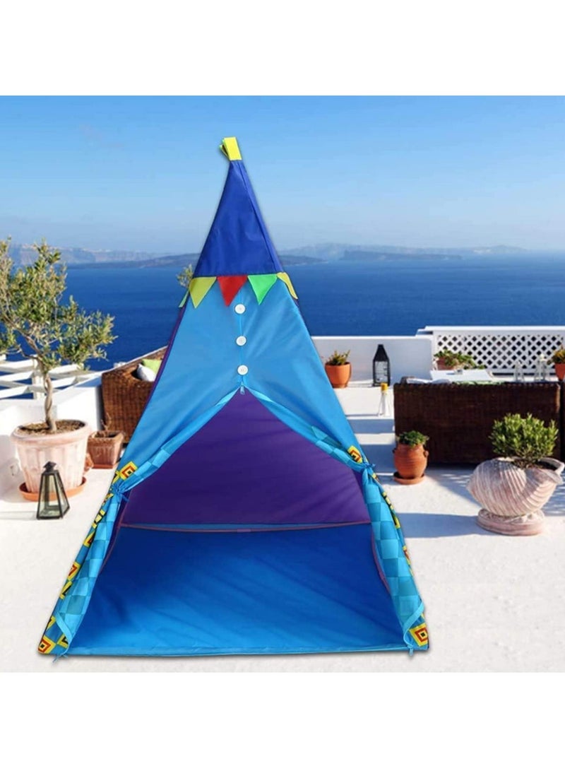 Teepee Tent Baby Playhouse with Padded Mat For Boys Girls Indoor Outdoor Foldable Kids Tent Toy for Children Playroom Nursery Decor 100 *130 *100cm  - Image 5