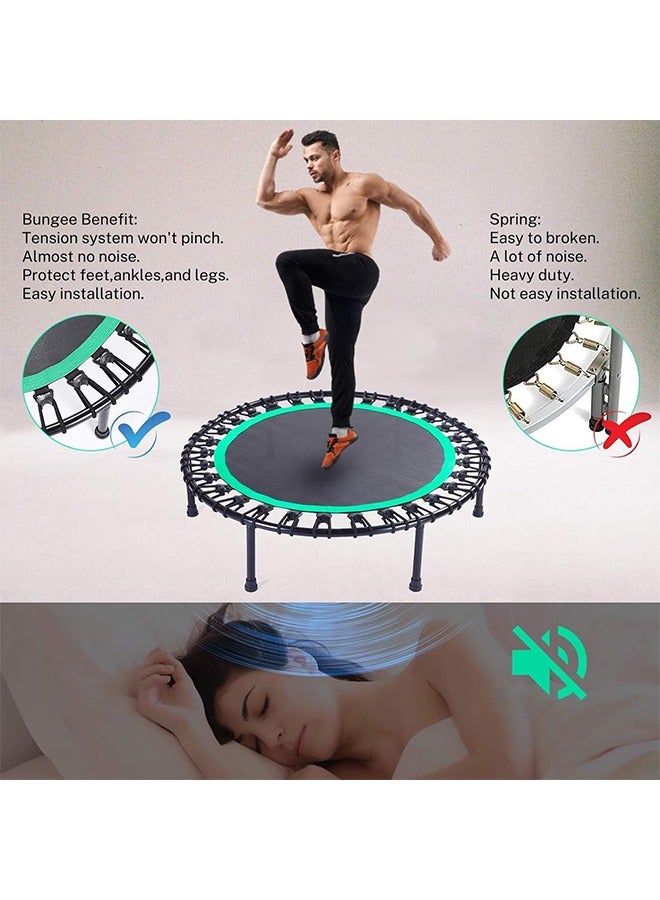 Beauenty 40 Fitness Trampoline, Indoor Mini Trampoline with Adjustable 3 Height Handle Stable u0026 Quiet Recreational Trampolines for Adults Kids Max Load 200KG - Image 3