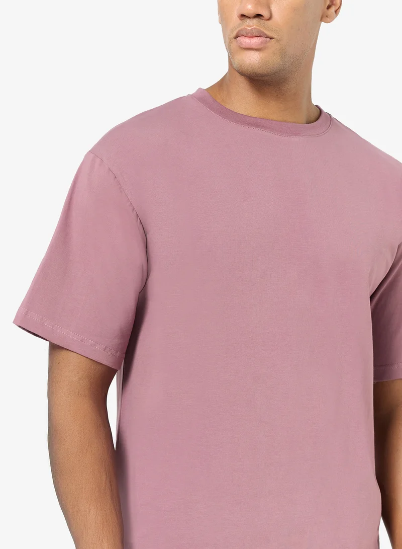 Seventy Five Basics MUSHROOM BROWN Oversized Drop Shoulder 220Gsm T-Shirt for Men | Best Price UAE
