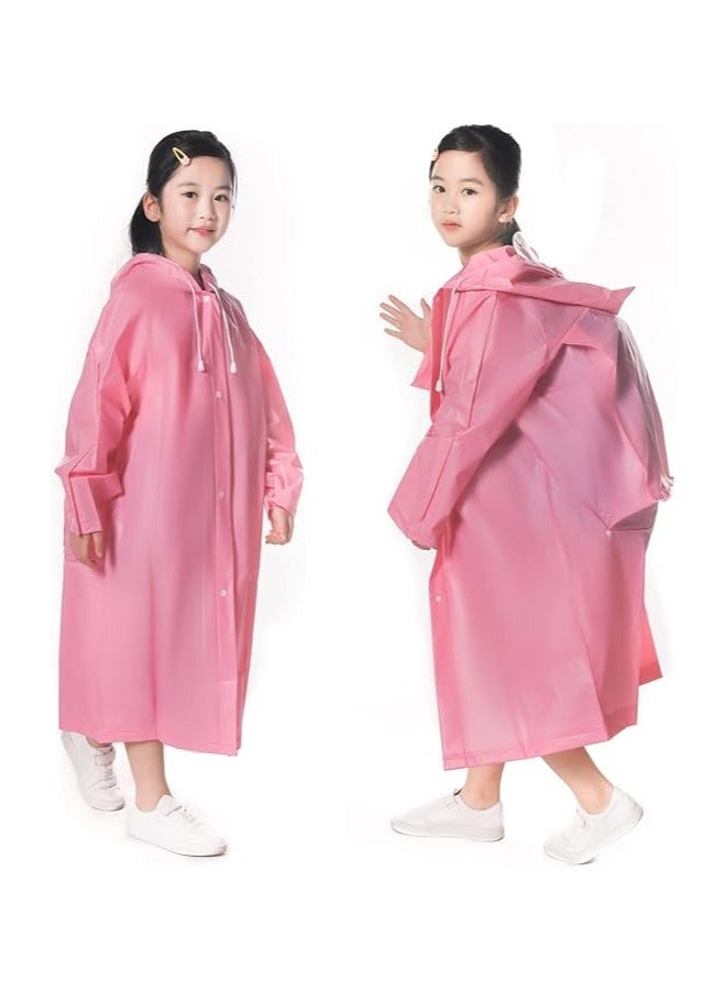 general Children's Raincoat,2pcs reusable children's poncho with hood,portable children's mackintosh,children's mackintosh with school bag cover,suitable for height 1.1-1.5m children - Image 1