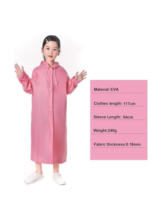 general Children's Raincoat,2pcs reusable children's poncho with hood,portable children's mackintosh,children's mackintosh with school bag cover,suitable for height 1.1-1.5m children - Image 2