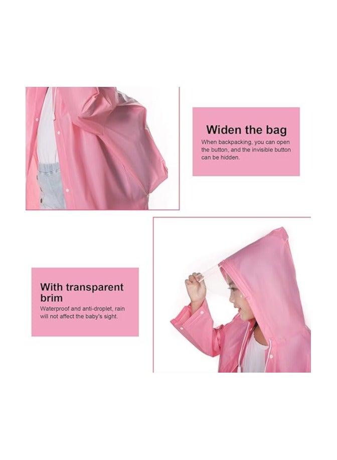general Children's Raincoat,2pcs reusable children's poncho with hood,portable children's mackintosh,children's mackintosh with school bag cover,suitable for height 1.1-1.5m children - Image 4