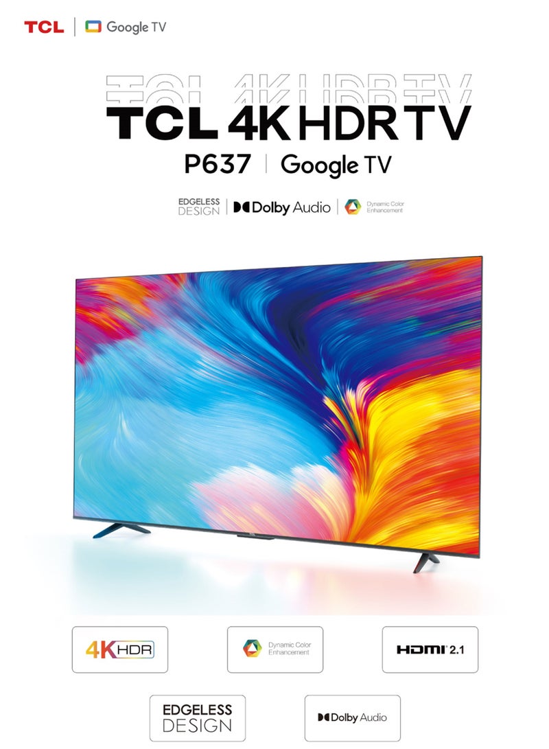 TCL 55 Inch 4K-Google Smart LED Ultra HDR TV 55P637 Black - Image 2