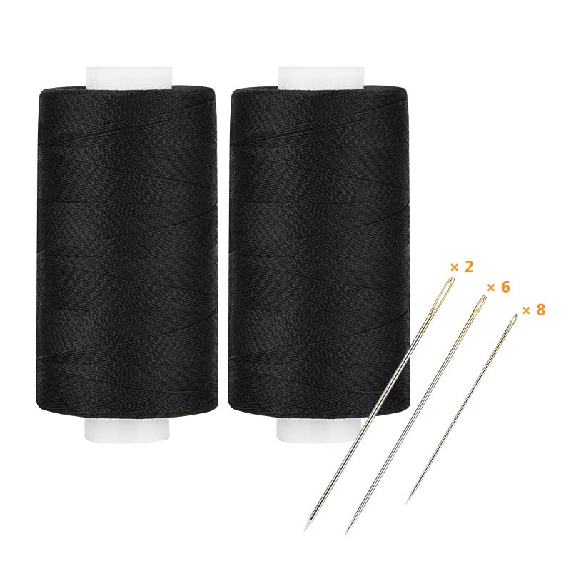 Simthread All Purpose Thread Polyester 400 Yards 2 Black