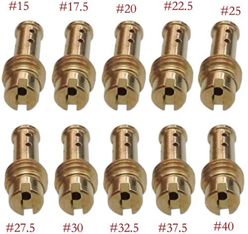 Vicue 10pcs Pilot Jet Fuel Injector for MIKUNI VM/TM/TMX Carburetor 15-37.5 8 Bleed Holes - Image 2