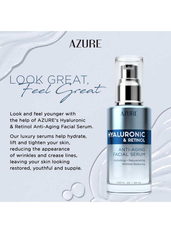 Azure Cosmetics Azure Hyaluronic & Retinol Anti Aging Facial Serum Hydrating Anti Aging & Rejuvenating Reduces Wrinkles Fine Lines & Creases Evens & Restores Skin Tone Made In Korea 50Ml - Image 3