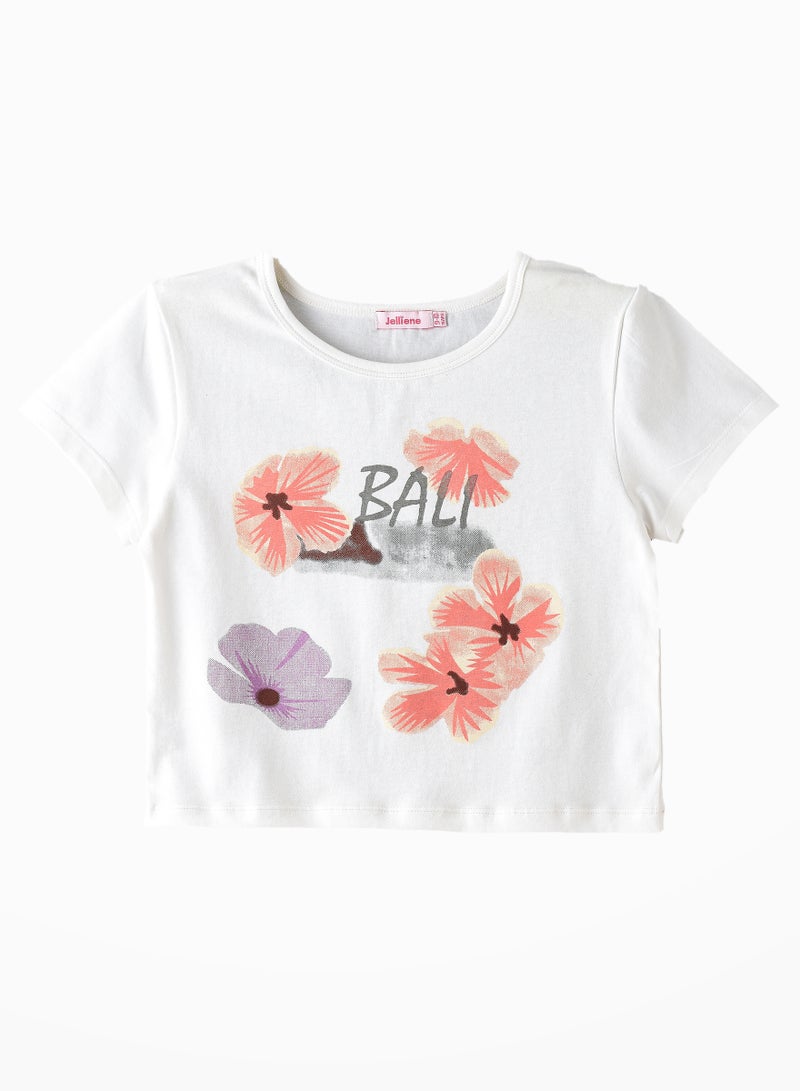 Jelliene Sunshine Squad: Girls' Comfy Cotton Tees Playful Prints & Summer Fun  - Image 1