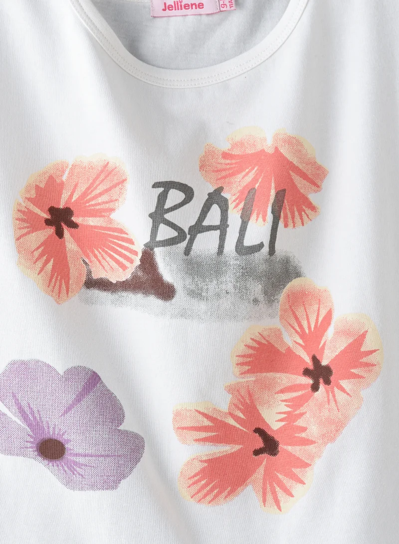 Jelliene Sunshine Squad: Girls' Comfy Cotton Tees Playful Prints & Summer Fun