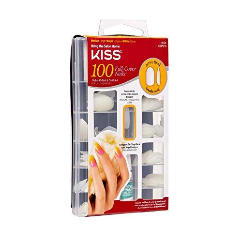 Kiss 100 Full Cover Nails Active Oval (Medium Length) (3 Pack) - Image 3