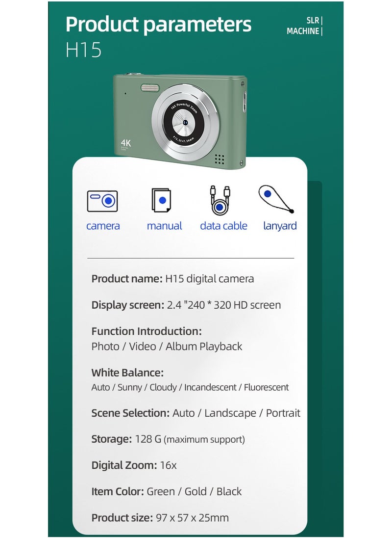 Generic - كاميرا رقمية للأطفال بدقة 1080 بكسل وسرعة 16X وكاميرا جيب محمولة - مع بطاقة ذاكرة 32 جيجابايت - Image 1