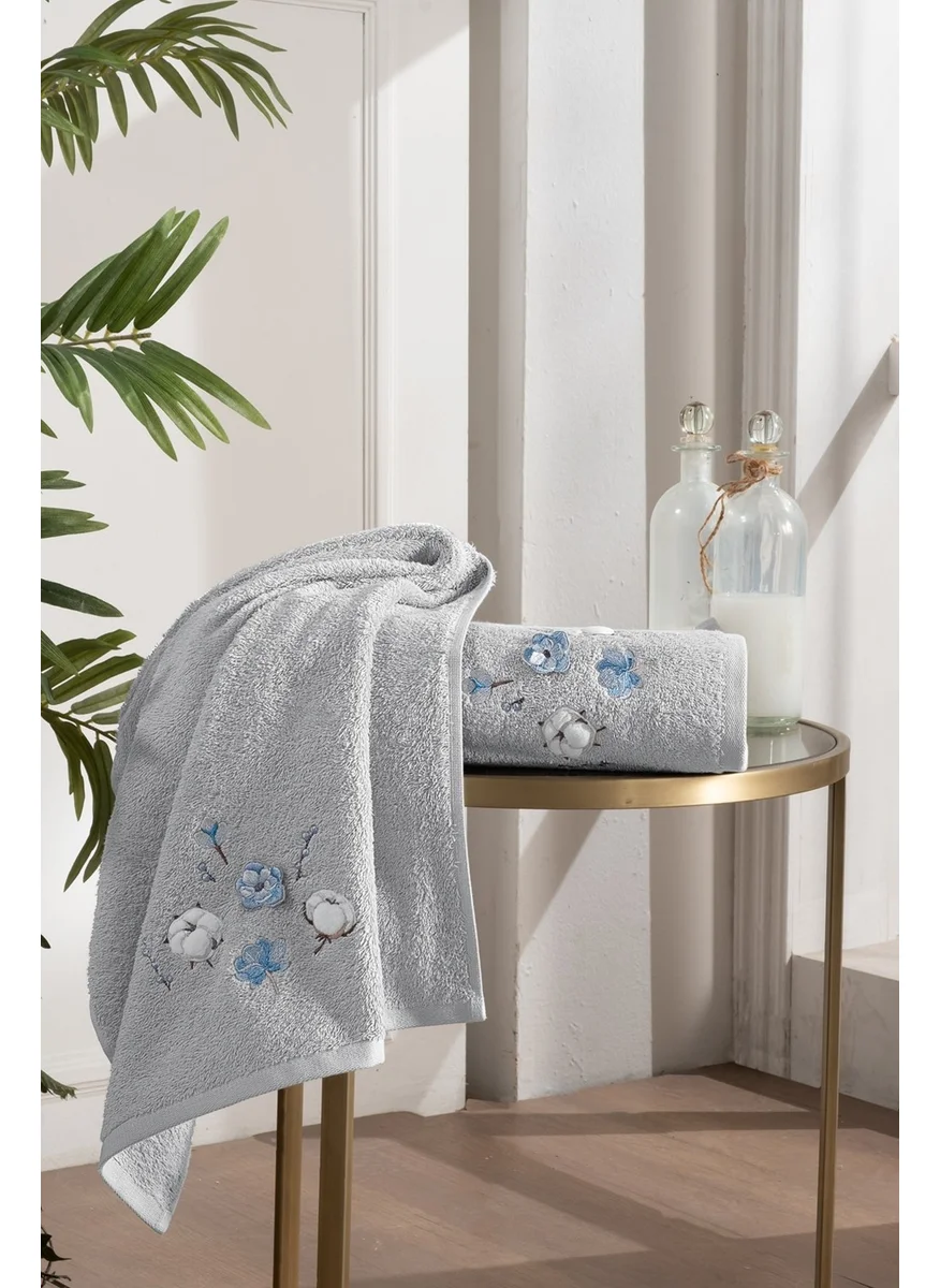 Tanem Home Cotton Embroidered 3 Piece Women's Bathrobe Set | Bathrobe Set | Dowry set
