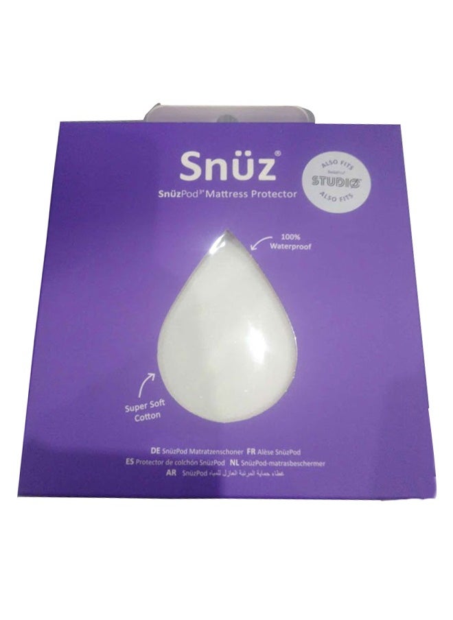 Snuz - Pod Mattress Protector - White, Super Soft And Absorbent, Outter Layer 100% Cotton, Infant And Baby Toddler, Size 44 X 80 X 3Cm - Image 1