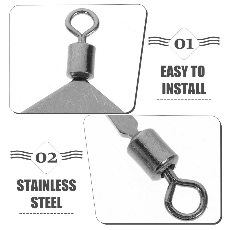 15pcs Saltwater Triple Swivels Connector 3 Way Rolling Fishing Tackle Accessories - Image 4