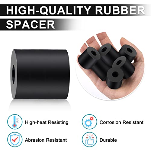 Kikerike Rubber Spacer 1 Inch OD x 3/8 Inch ID x 1 Inch Thickness Rubber Bushing Round Thick Washers Spacers Anti Vibration Neoprene Rubber Cylinder with Hole for Home Hardware Car Accessories - 10 Pcs - Image 4