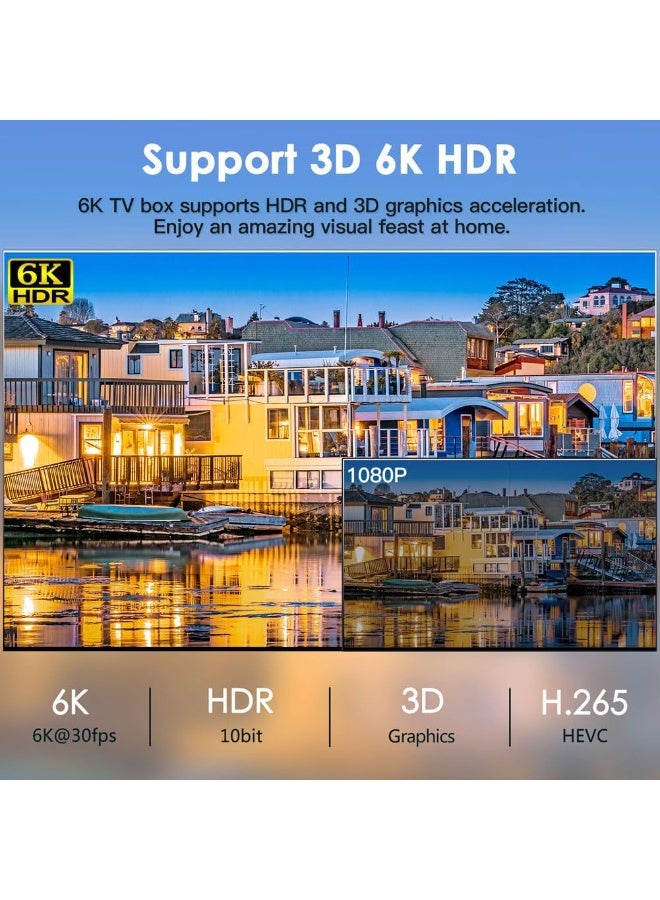 كاست ويف أندرويد التلفزيون مربع 12.0، ماكس أندرويد مربع 4K 6K 4GB RAM 32GB ROM مع H618 رباعي النواة وحدة المعالجة المركزية، أندرويد تلفزيون مربع دعم 4K 6K 3D 2.4G/5G واي فاي مزدوج 100M إيثرنت بلوتوث 4.0 التلفزيون الذكي مربع أندرويد 2024 - Image 2