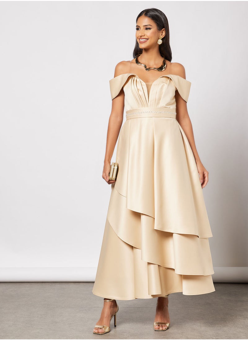 Zoey Layered Strapless Satin Dress  - Image 4