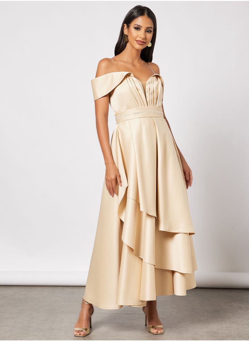 Zoey Layered Strapless Satin Dress  - Image 1