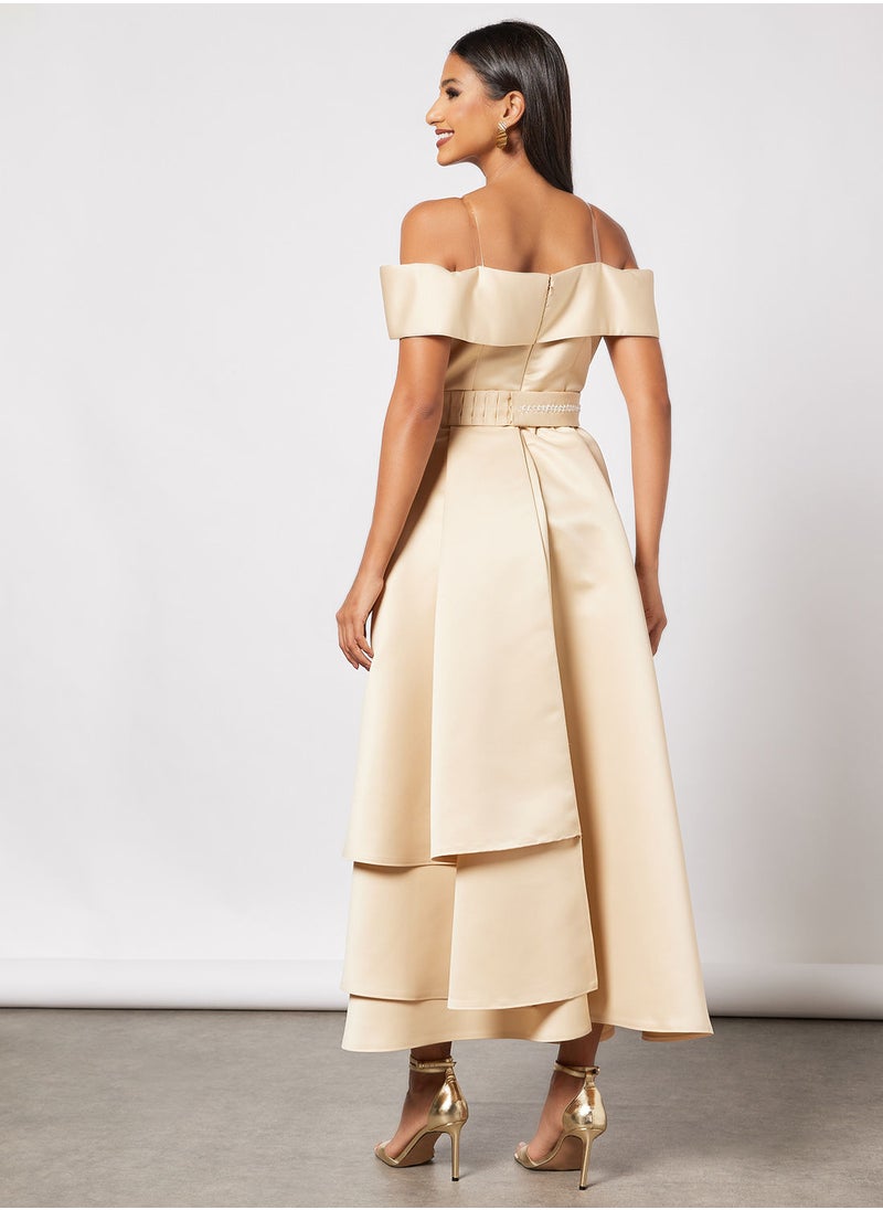Zoey Layered Strapless Satin Dress  - Image 2