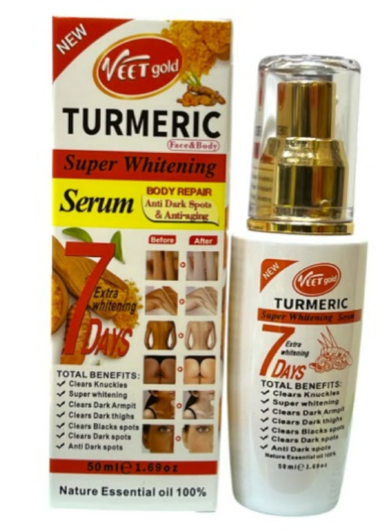 Veet gold Turmeric Face And Body Super Whitening Serum 50ml - Image 1