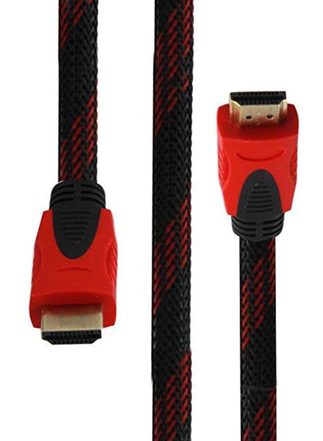 UK بلس كابل HDMI عالي السرعة مع سلك مجدول من النايلون يدعم الإيثرنت أسود/أحمر - Image 2