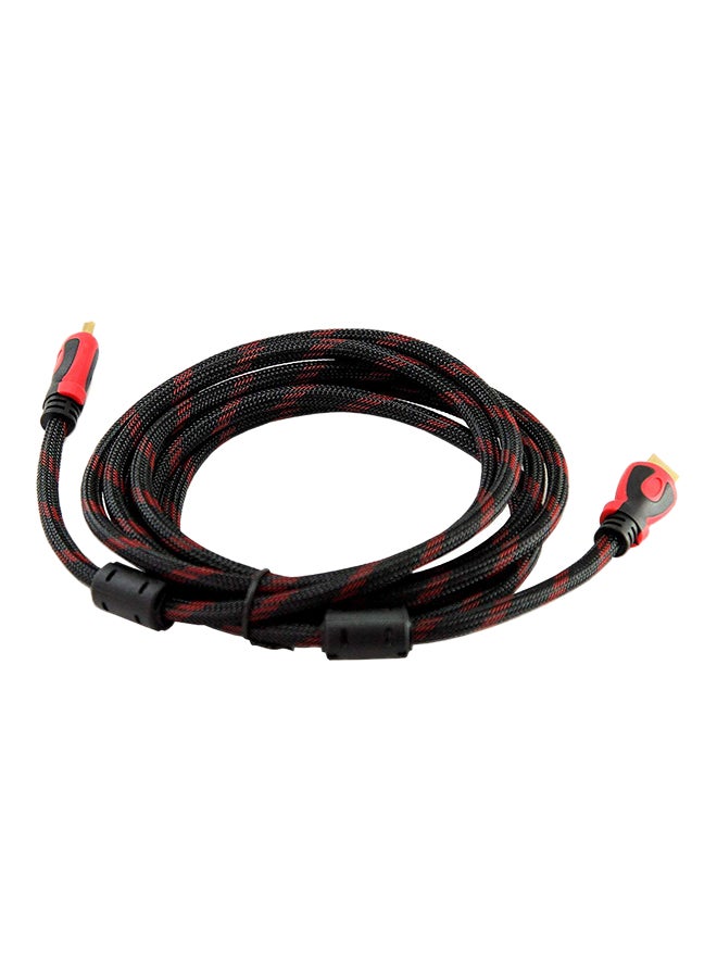 UK بلس كابل HDMI عالي السرعة مع سلك مجدول من النايلون يدعم الإيثرنت أسود/أحمر - Image 1