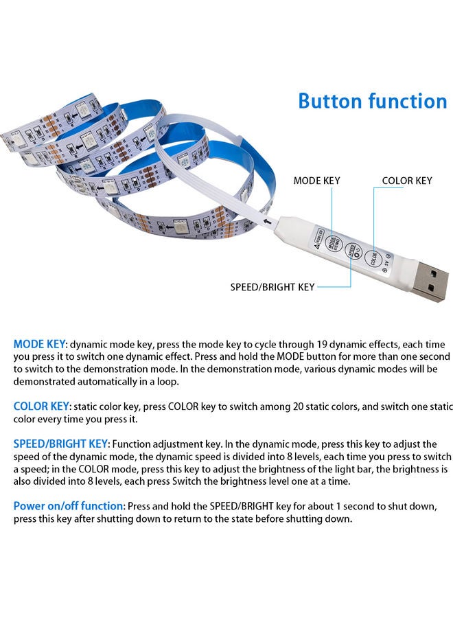 Loquat Self-Adhesive 54-LED Strip Light Multicolour 3meter - Image 2