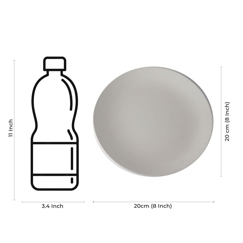 Caffeine Ceramic Handmade Stoneware Plain White Quarter Plate 8Set of 4 Dishwasher Microwave Safe - Image 4