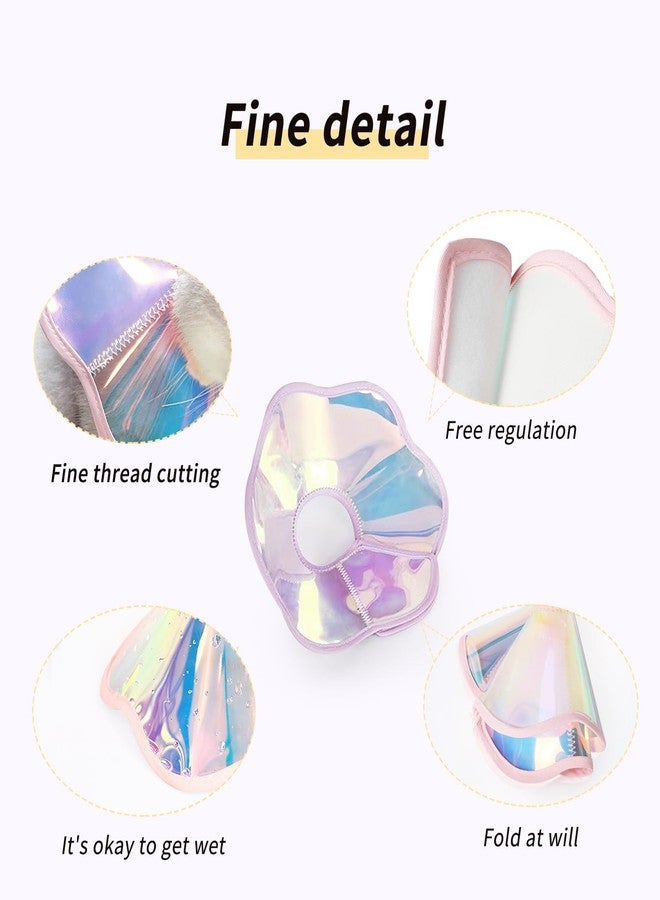 Andiker Cat Cone Collar, Laser Folding Elizabeth Collar for Dogs and Cats to Stop Licking Scratching Wounds Soft Lightweight Waterproof Cat Recovery Collar After Surgery (Purple, S) - Image 3