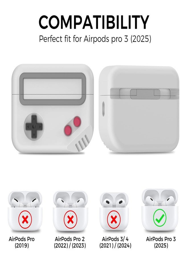 TRONWIN for AirPods Pro 3 Case - 2025 Silicone Game Console Design Case for Apple AirPods 3rd Generation, Cute Air pods pro 3 Case Cover for Men/Women gamer (Light Grey) - Image 2