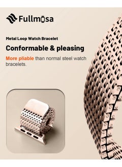 Fullmosa Fullmosa Compatible Apple Watch Band 41Mm 40Mm 38Mm, Stainless Steel Mesh Loop Magnetic Clasp Iwatch Strap With Tpu Case For Apple Watch Series 9 8 7 6 5 4 3 2 1 Se Se2 (Rose Gold), 22 mm  - Image 4