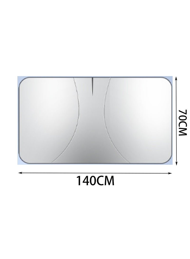 140cm*70cm Small Size + Mesh 4 Side Windshield Sunshade Accessories Foldable Sunshade Reflective Block Heat Protection Suitable For Sedans, Suvs, Commercial Vehicles - Image 2