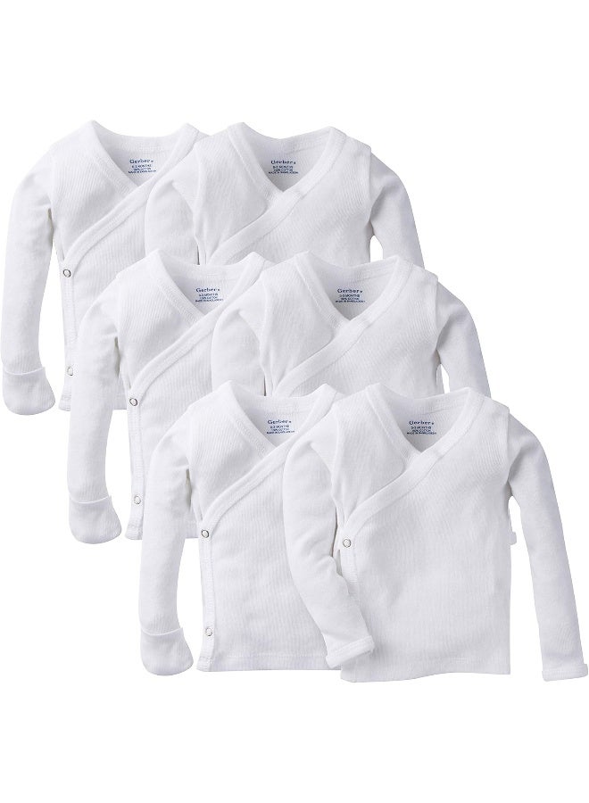 Gerber Gerber Unisex Baby 6-pack Long Sleeve Side Snap Mitten Cuff Shirt  - Image 1