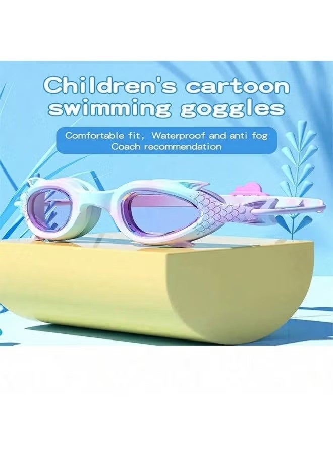 YUKE Kids Swim Cap and Swimming Goggles For Girls Boys(Age 6-14) - Image 2