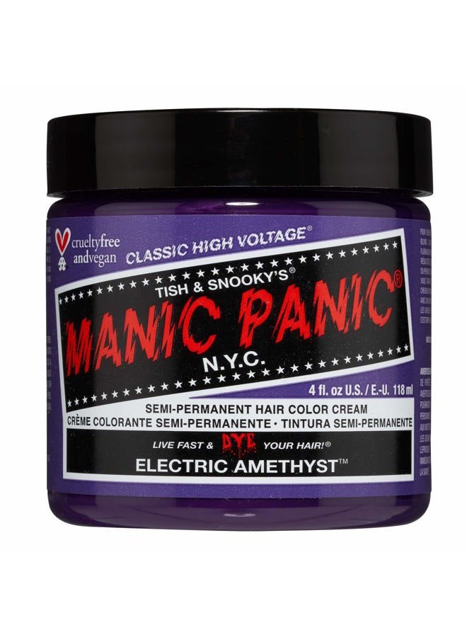 Manic Panic Classic Electric Amethyst Semi Permanent Hair Color - Bright Purple Hair Dye for Women & Men That Lasts 4-6 Weeks - Vegan, Ammonia & Cruelty-Free - Create & Mix Custom Shades (4oz) - Image 1