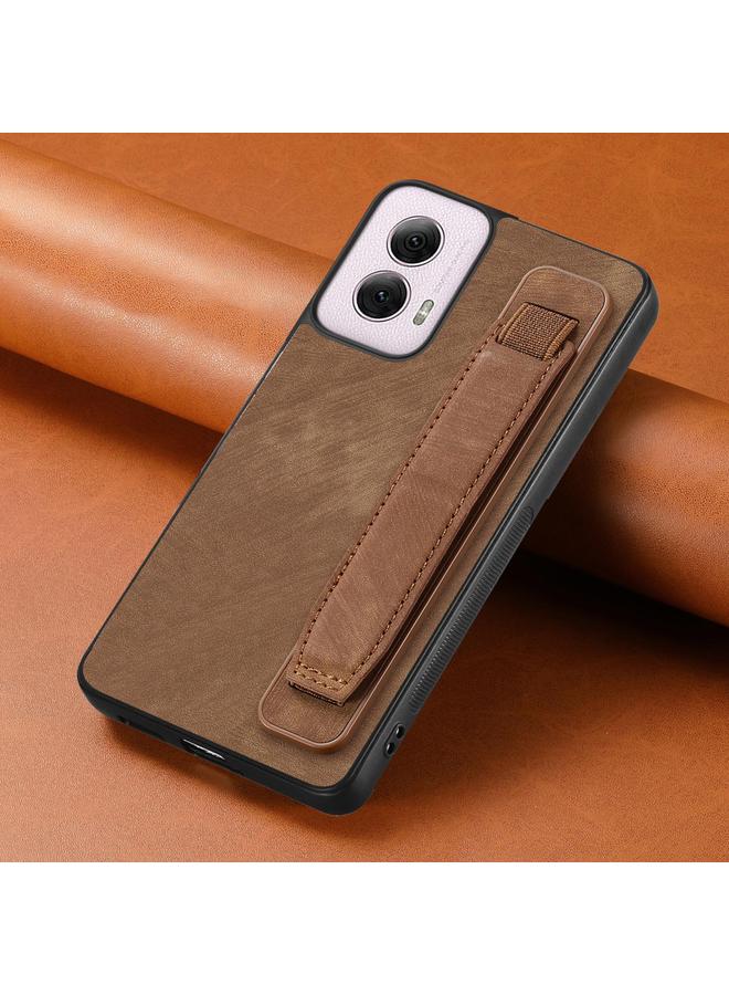 اس-توب جراب خلفي من الجلد لهاتف موتورولا موتو جي باور 5 جي 2024 مع حامل سوار معصم بتصميم كلاسيكي - Image 4