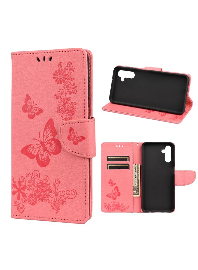 S-TOP Case For Samsung Galaxy A13 5G Butterfly Embossed Horizontal Flip Leather Phone Case with Card Slot & Holder - Image 1