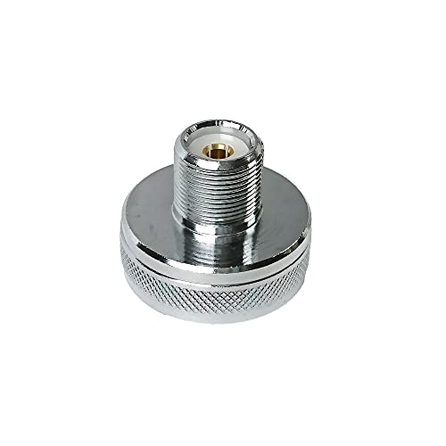 UngSung NMO to SO-239 UHF Female Brass Antenna Mount Adapter Made by Heavy Duty Chrome Plated Brass - Image 1