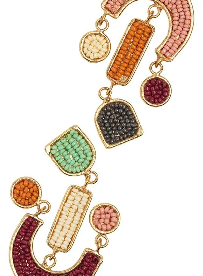 Parfois Asymmetric Earrings With Beads