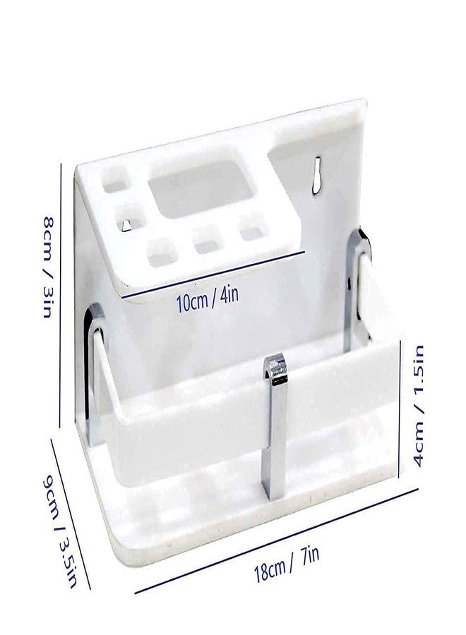 Bonsenkitchen Wall Mounted self Adhesive Acrylic Tooth Toothbrush Holder for Bathroom,Toothbrush Tumbler,Toothpaste for Bathroom Stand 8 in x (White) - Image 5