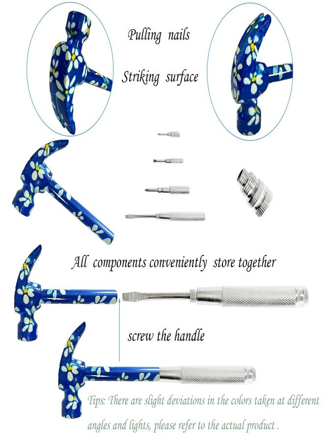 LASUND 6 in 1 Flower Hammer & Screwdriver Tool, All In One Screwdriver Hammer Tools Set, Best Gift for Birthday Valentine's Mother's day Christmas Thanksgiving Halloween - Image 2
