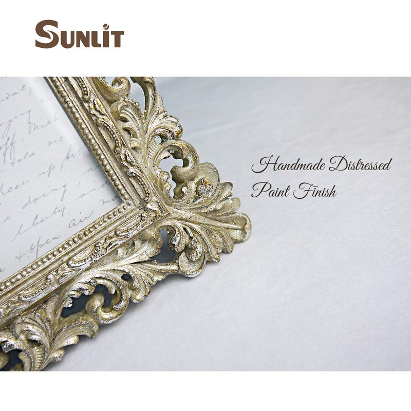 Sunlit Vintage Picture Frame 5x7 Inch  Luxury Antique Photo Frames with Glass Front  Photo Display  Tabletop Wall Hanging  Gift Ideas  Antique Gold Silver - Image 5