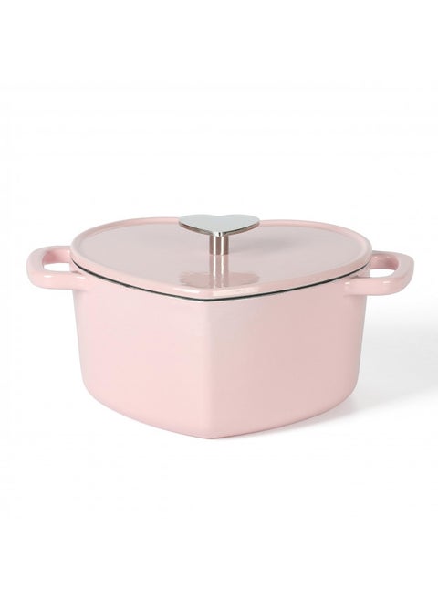 Martha Stewart Heart Shaped 2-Quart Enamel Cast Iron Dutch Oven - Pink